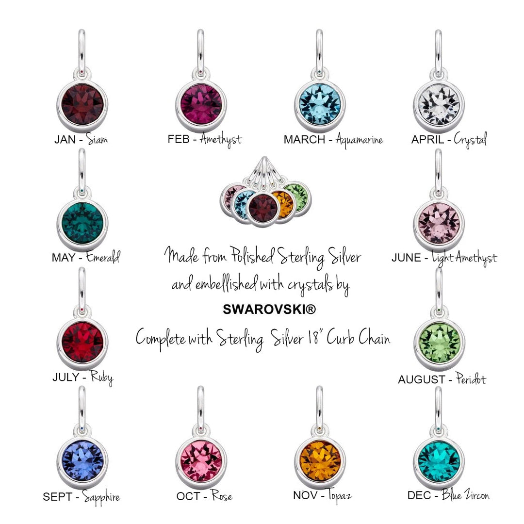 Personalised April Birthstone Necklace - Crystal - Djuna Studios