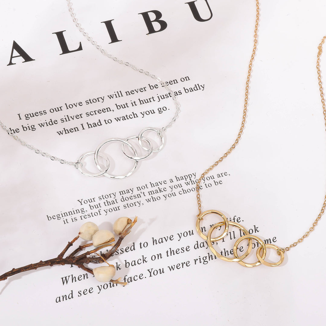40th Birthday 4 Rings Eternity Necklace