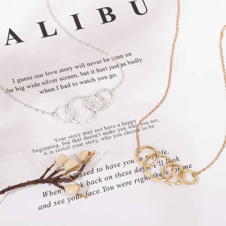 40th Birthday 4 Rings Eternity Necklace
