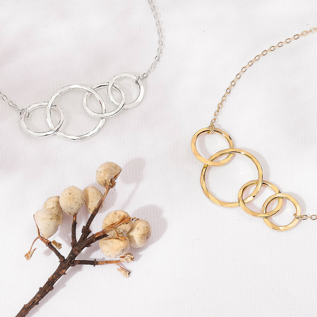 40th Birthday 4 Rings Eternity Necklace