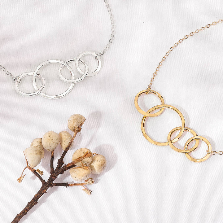 40th Birthday 4 Rings Eternity Necklace