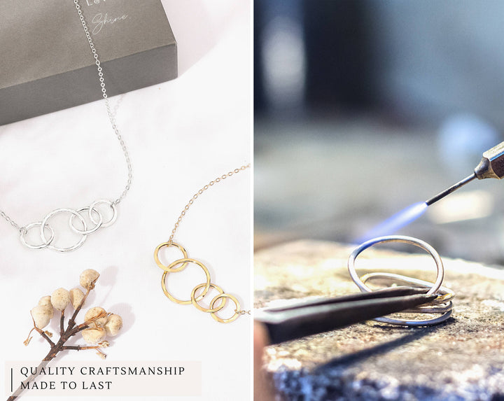 40th Birthday 4 Rings Eternity Necklace