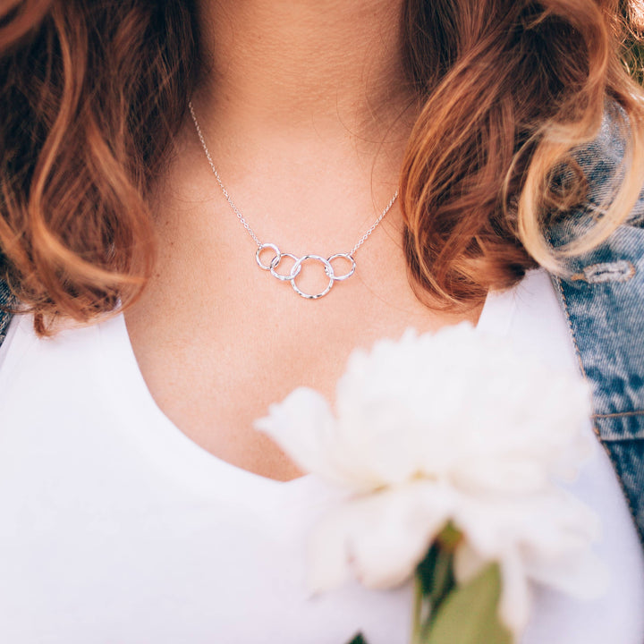 40th Birthday 4 Rings Eternity Necklace