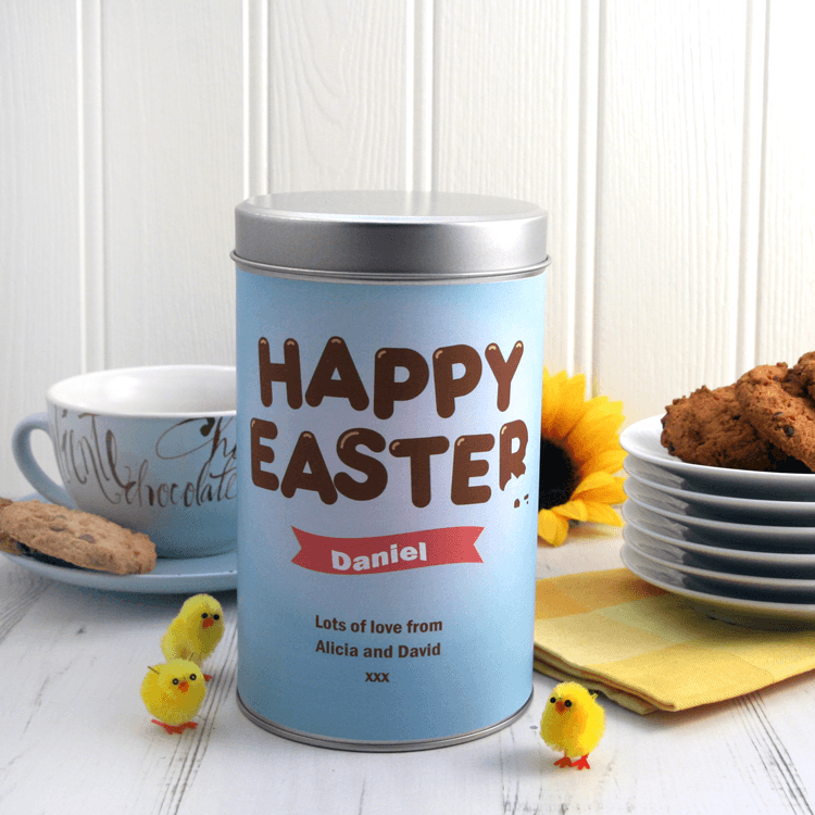 Personalised Happy Easter Cookie Tin
