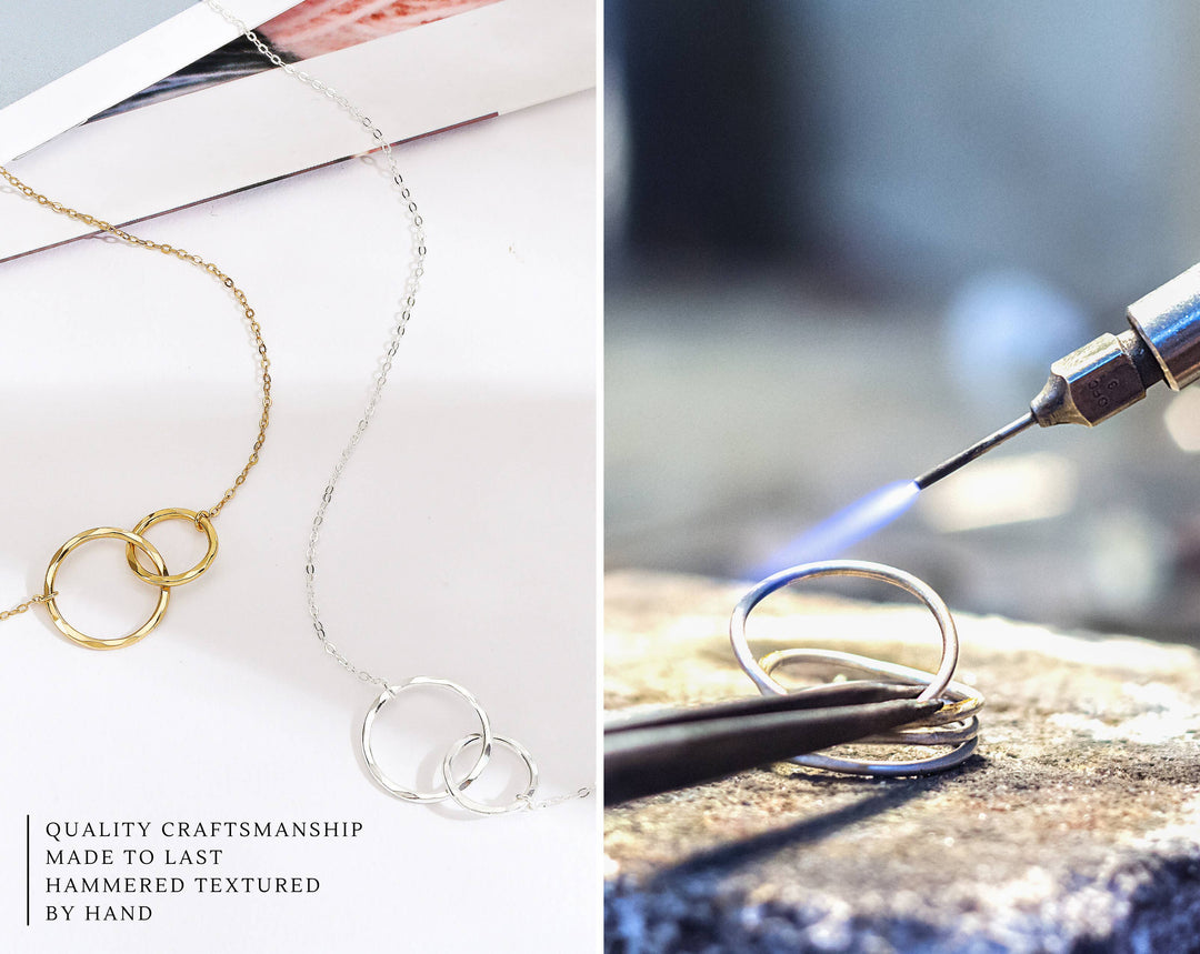 Celebrating You Mother Friend Daughter 2 Rings Necklace Gift