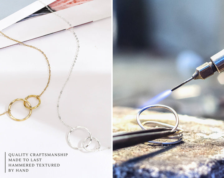 Celebrating You Mother Friend Daughter 2 Rings Necklace Gift