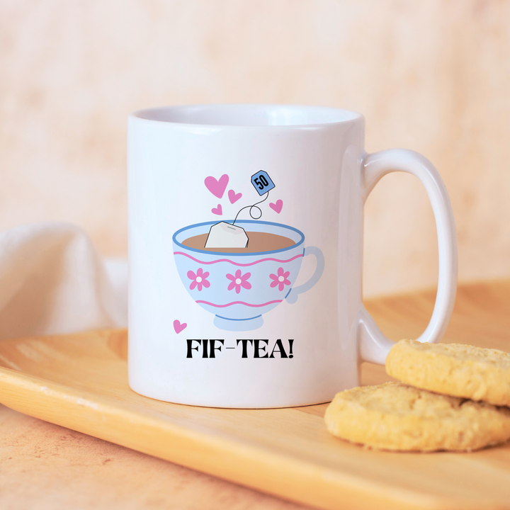 Fif-Tea Tea Mug Gift Idea for 50th Birthday