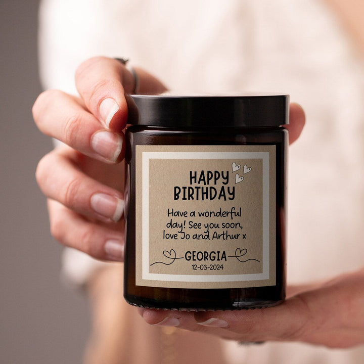 Bespoke Birthday Gift Set with Personalised Candle & Matches