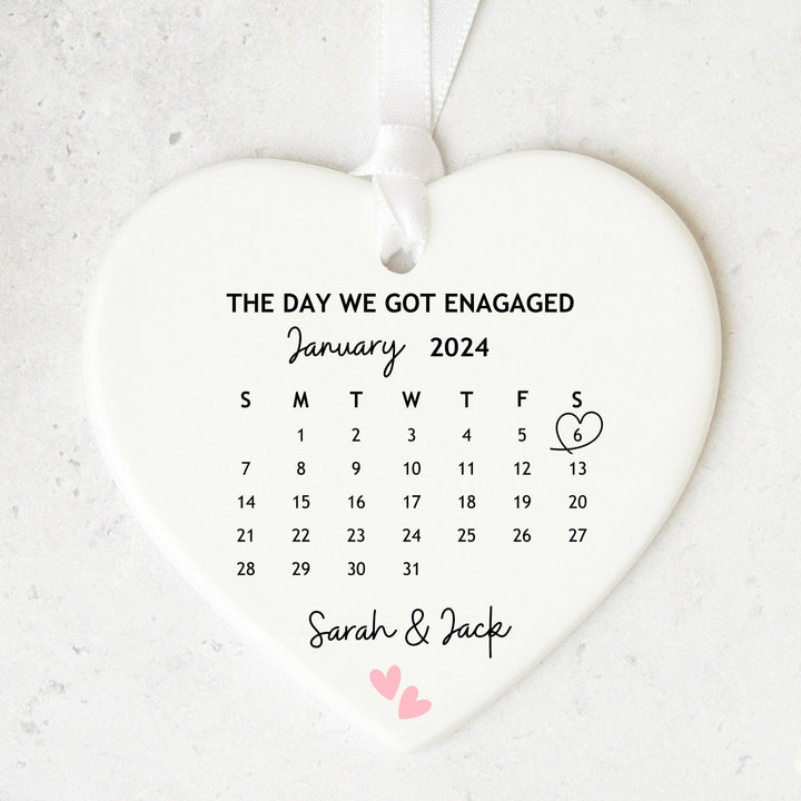 Personalised Engagement Calendar Date Ceramic Keepsake