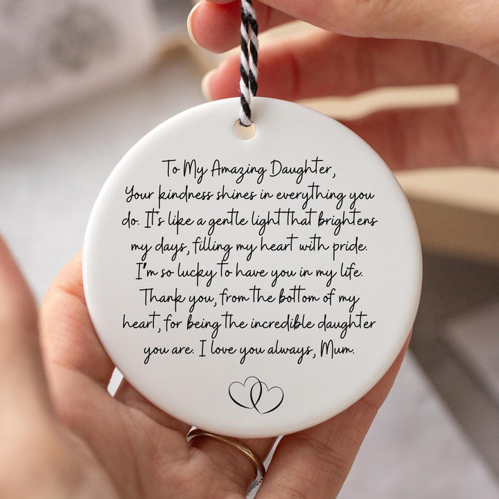 Mother to Daughter Gift – Ceramic Keepsake with Special Quote