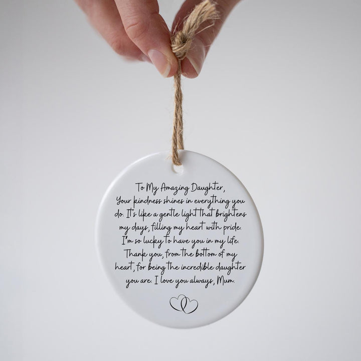 Mother to Daughter Gift – Ceramic Keepsake with Special Quote