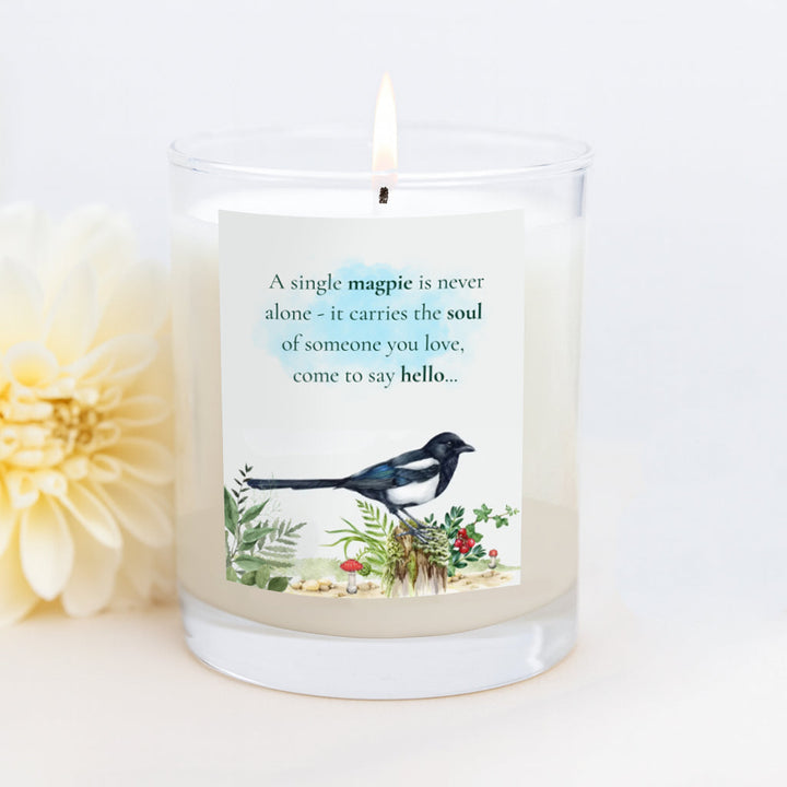 A Magpie is Never Alone Remembrance Candle Gift