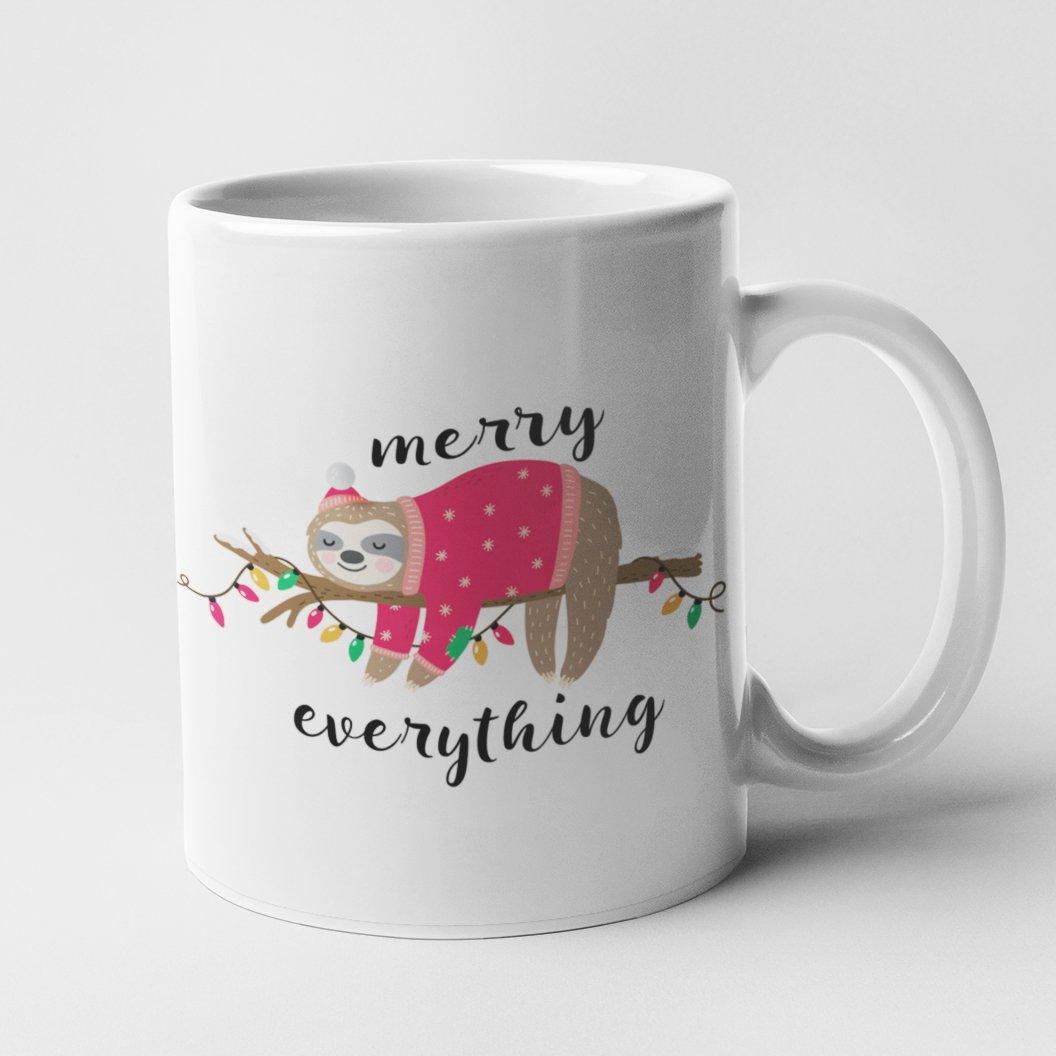 Merry Everything Christmas Sloth Mug