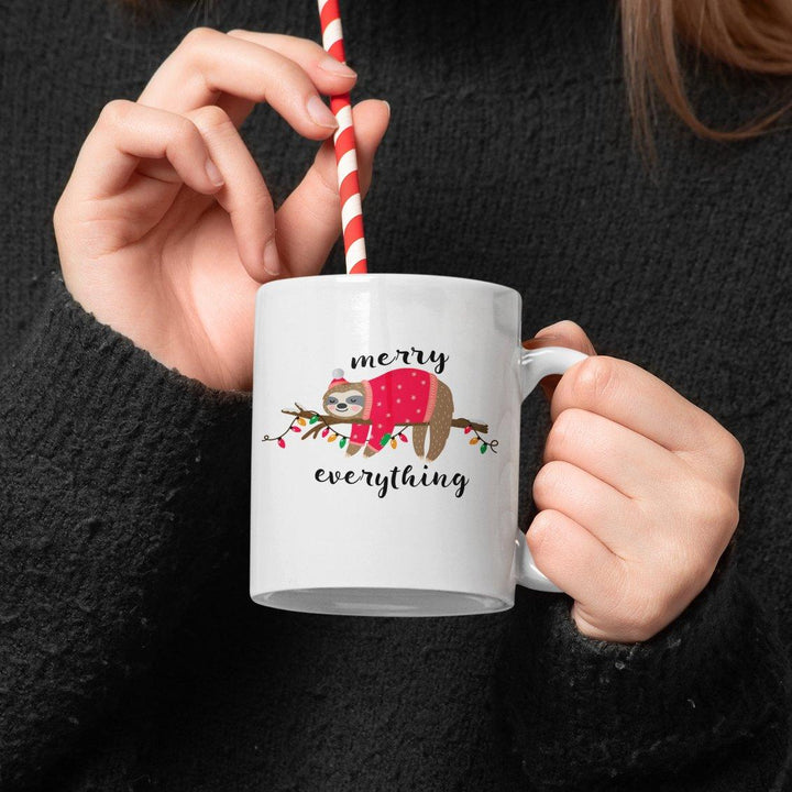 Merry Everything Christmas Sloth Mug