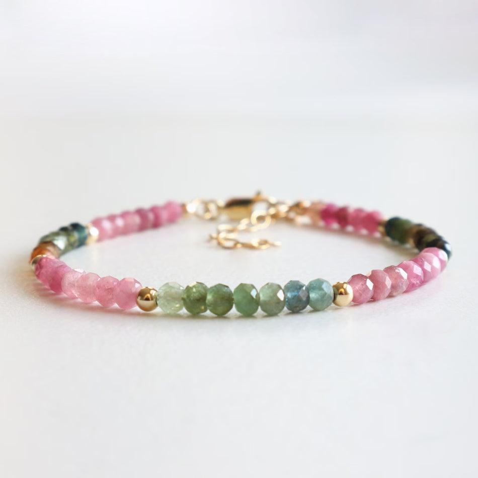 Rainbow Tourmaline Dainty Bracelet