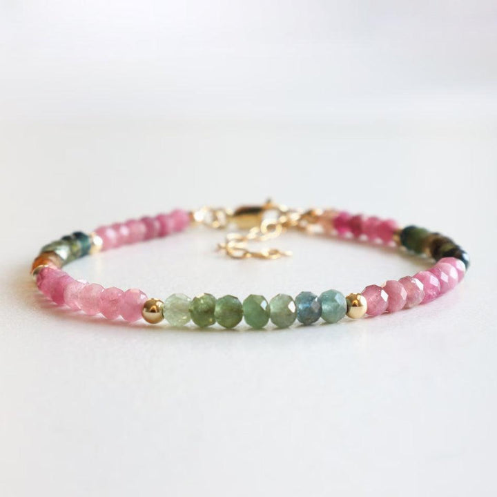 Rainbow Tourmaline Dainty Bracelet
