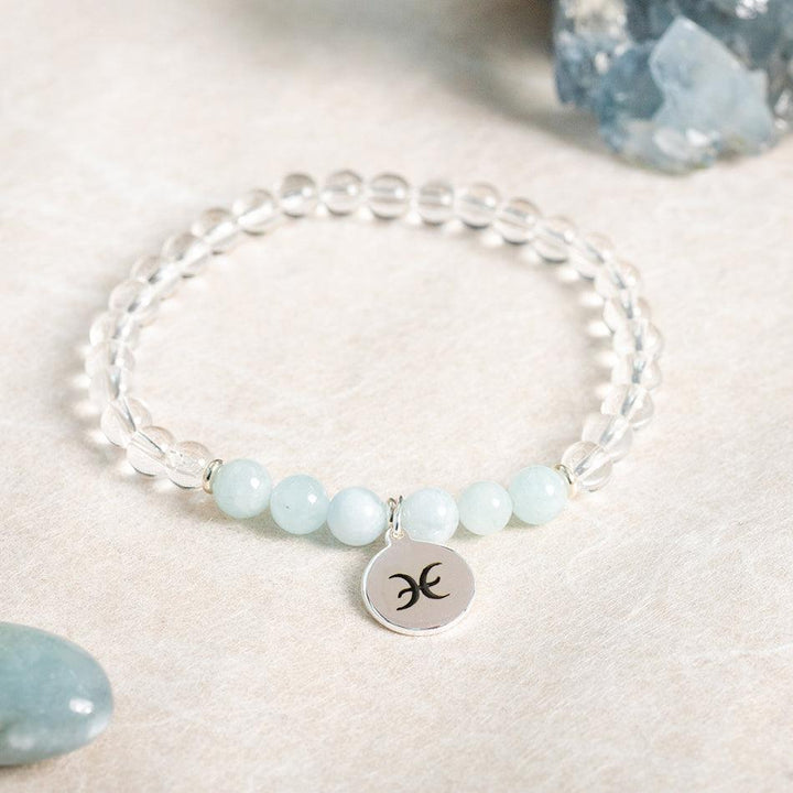 Pisces Zodiac Gift Set with Crystal Bracelet