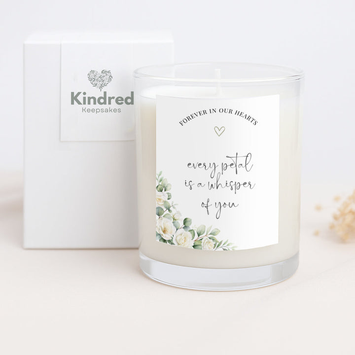 Memorial Candle Gift - White Roses