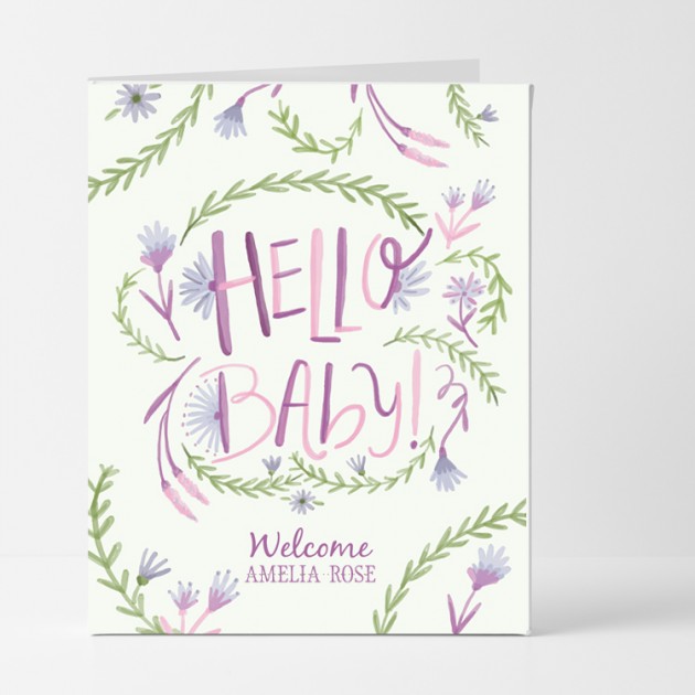 Hampers and Gifts to the UK - Send the Personalised Hello Baby Girl Card