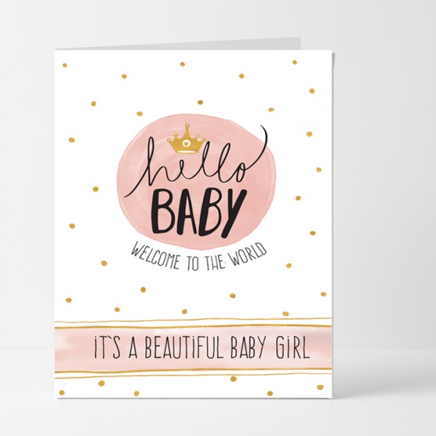 Hampers and Gifts to the UK - Send the Baby Girl Welcome to the World Card