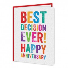 Hampers and Gifts to the UK - Send the Best Decision Ever Anniversary Card 