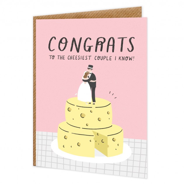 Hampers and Gifts to the UK - Send the Cheesiest Couple I Know Wedding Card 