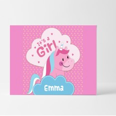 Hampers and Gifts to the UK - Send the Personalised Unicorn It's a Girl Card