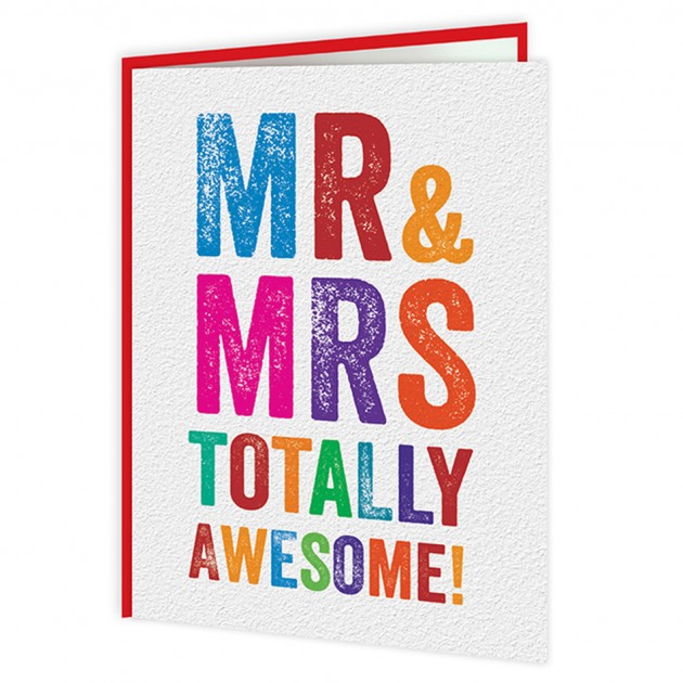 Hampers and Gifts to the UK - Send the Mr & Mrs Totally Awesome Wedding Card 