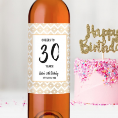 Hampers and Gifts to the UK - Send the  Personalised Cheers! Birthday Age Wine Bottle Gift