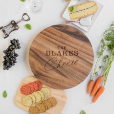 Hampers and Gifts to the UK - Send the Personalised Wooden Lazy Susan Cheeseboard