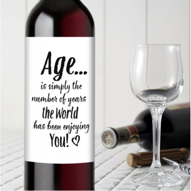 Hampers and Gifts to the UK - Send the Birthday - The Years the World Enjoys You Wine Bottle 