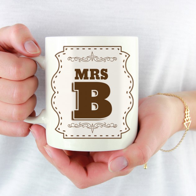 Hampers and Gifts to the UK - Send the Initial Letter Mug - Mrs