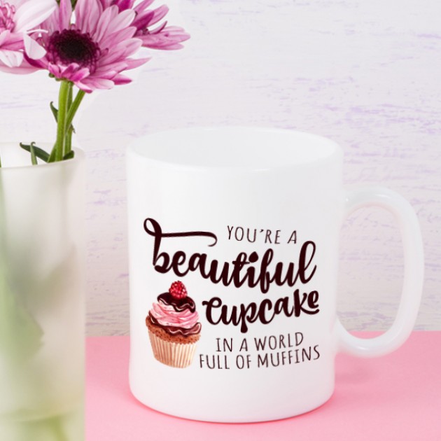 Hampers and Gifts to the UK - Send the You're a Beautiful Cupcake Mug 