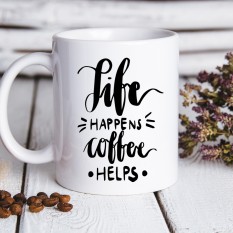 Hampers and Gifts to the UK - Send the Life Happens Coffee Helps Mug