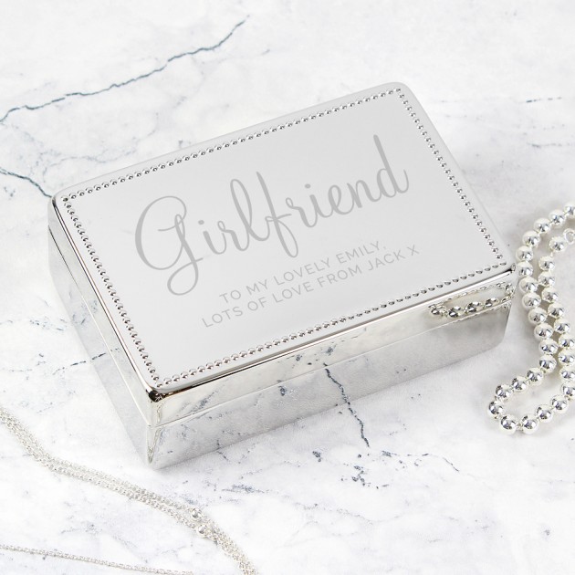 Hampers and Gifts to the UK - Send the Engraved Name and Message Rectangular Jewellery Box