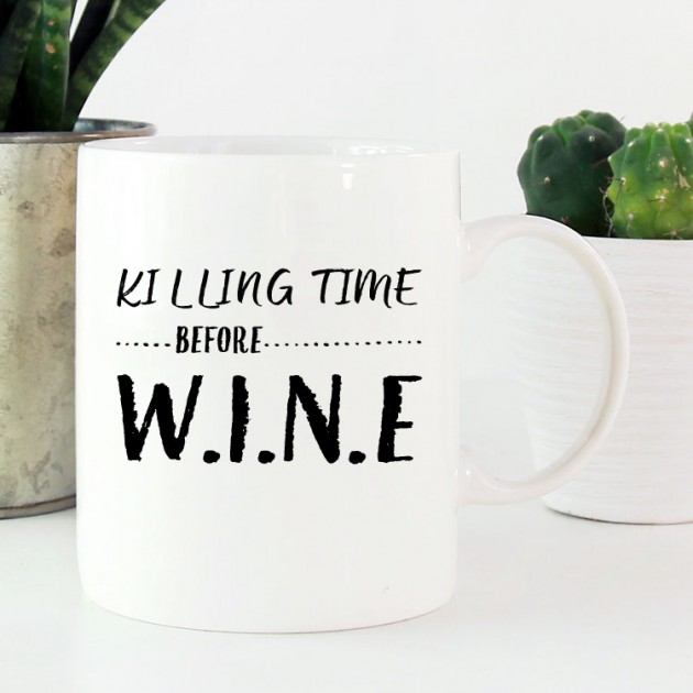 Hampers and Gifts to the UK - Send the Killing Time Before Wine Mug 