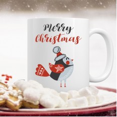 Hampers and Gifts to the UK - Send the Merry Christmas Festive Bird Mug