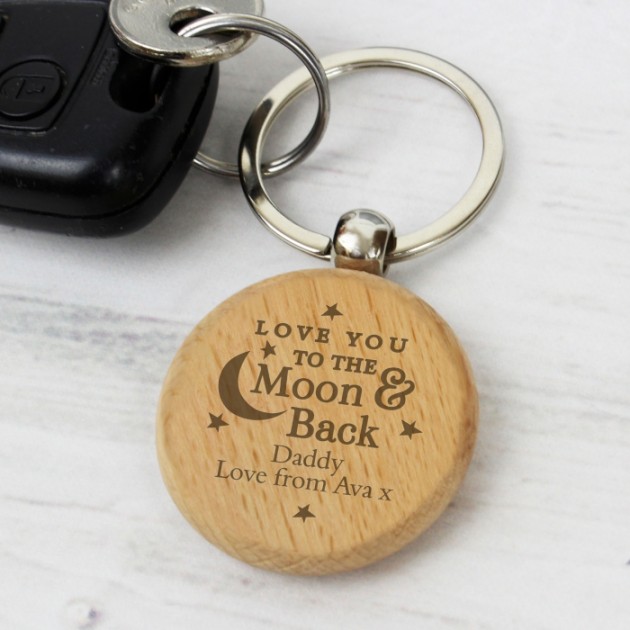 Hampers and Gifts to the UK - Send the Personalised Love You to the Moon and Back Keyring