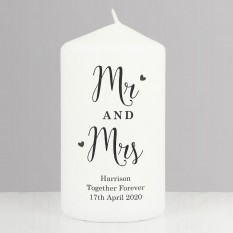 Hampers and Gifts to the UK - Send the Personalised Married Couple Wedding Candle