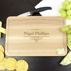 Hampers and Gifts to the UK - Send the Personalised Ornate Scroll Chopping Board