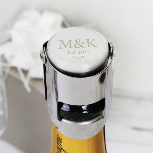 Hampers and Gifts to the UK - Send the Personalised Wedding Anniversary Bottle Stopper