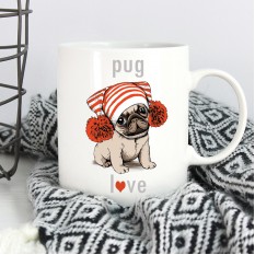 Hampers and Gifts to the UK - Send the Pug Love Mug 