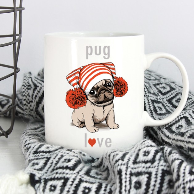 Hampers and Gifts to the UK - Send the Pug Love Mug 