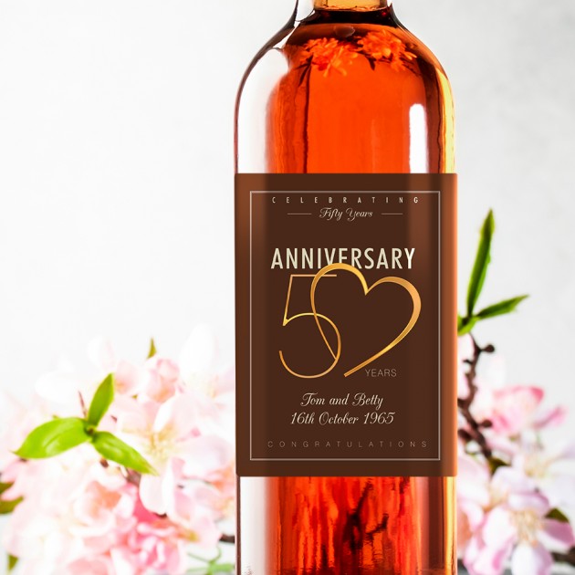 Hampers and Gifts to the UK - Send the 50th Wedding Anniversary Wine Gift 