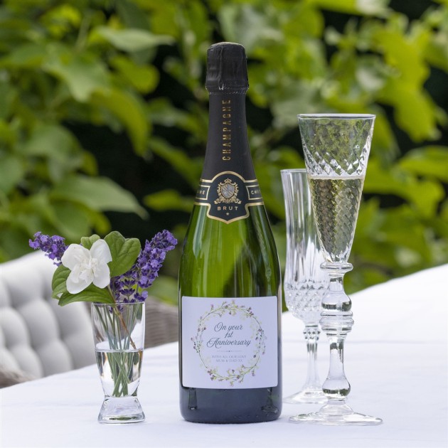 Hampers and Gifts to the UK - Send the Personalised Anniversary Champagne