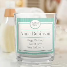 Hampers and Gifts to the UK - Send the Personalised Art Deco Scented Candle Jar