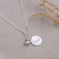 Hampers and Gifts to the UK - Send the Engraved April Birthstone Necklace