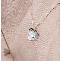 Hampers and Gifts to the UK - Send the Personalised Sterling Silver Double Heart Pendant