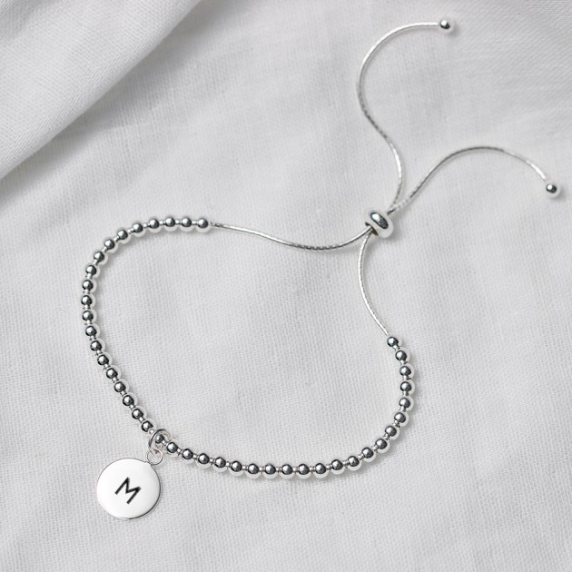 Hampers and Gifts to the UK - Send the Personalised Initial Letter Slider Bracelet
