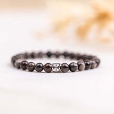 Hampers and Gifts to the UK - Send the Silver Sheen Obsidian Bracelet - Ayana Collection